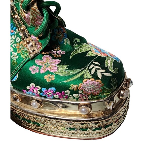 Azalea Wang Richie Rich Chunky Bootie Size 10 Gilded Metallic Platform Gemstone - Picture 13 of 14